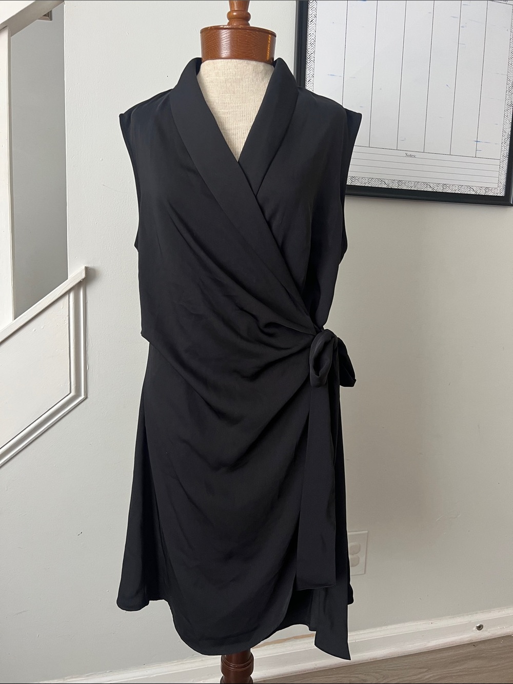 H&M Black Sleeveless Draped Tie-Waist Vest